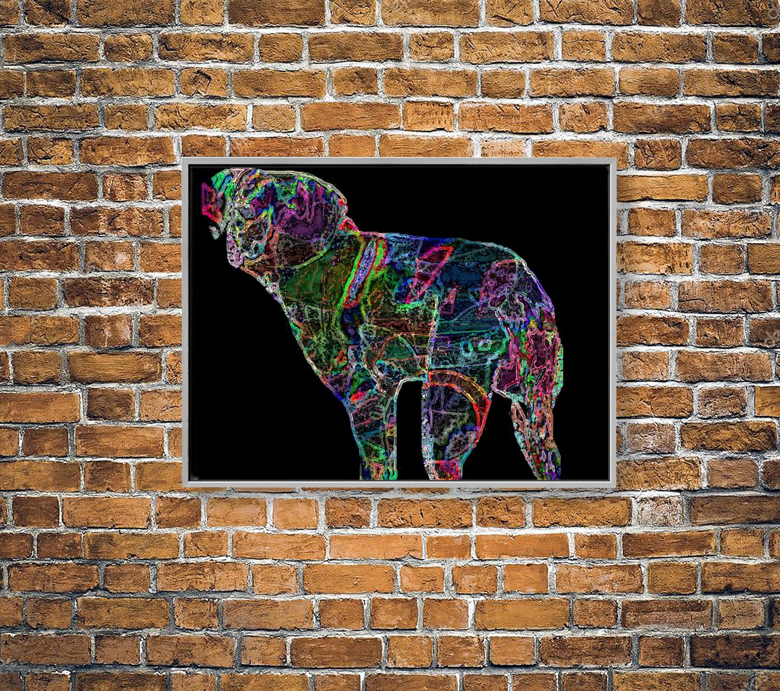 Dog Wall Art Black Colorful Dog Home Decor Art Print Etsy Sweden