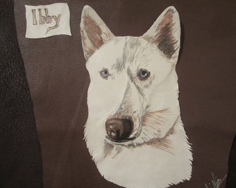SOLD! A beautiful white Husky created in Leather! and in 3D!