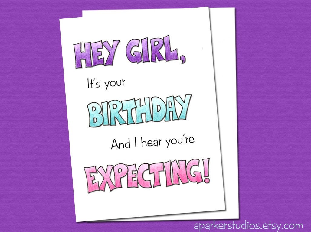 Funny Birthday Card for Pregnant Best Friend, Expectant Mom Birthday