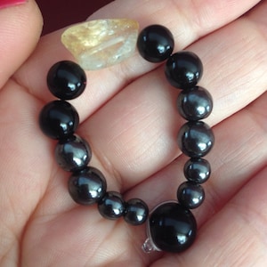 POCKET STONES (PS002) stone prayer beads, citrine, hematite, black onyx, good luck, pocket stone packs, spiritual gift