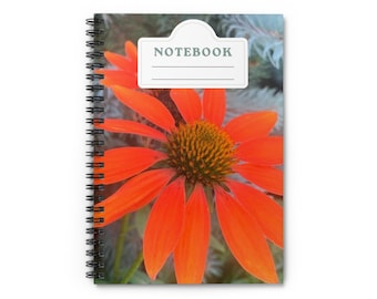 Cahier à spirales Échinacée orange – Journal ligné