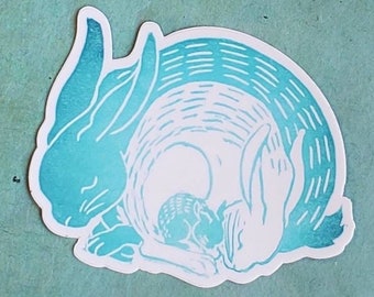 Bunny Family Sticker - Animal Family - Mother's Day Gift- Water Bottle Sticker