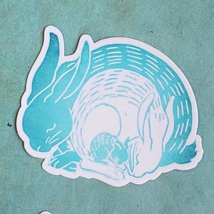 Bunny Family Sticker - Animal Family - Mother&#39;s Day Gift- Water Bottle Sticker