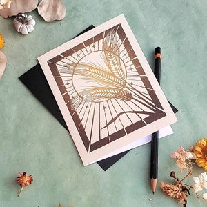 Sun and Wheat Blank Card, Any Ocasion Card