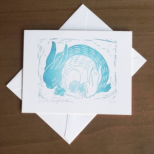 Paquete de 4 tarjetas de la familia de conejitos, tarjetas en blanco, tarjetas para baby shower