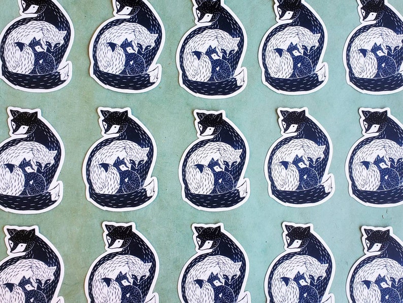 Fox Family Sticker Vinyl Sticker for Car, Water Bottle, or Laptop Fox Sticker image 3