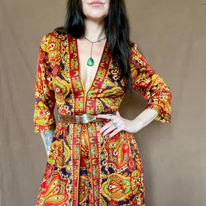 1970s Vintage psychedelischer schwedischer Paisley Overall - Größe S