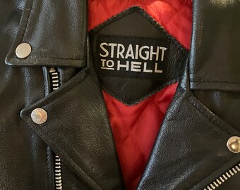 STRAIGHT TO HELL Biker Lederjacke mc rot Futter 