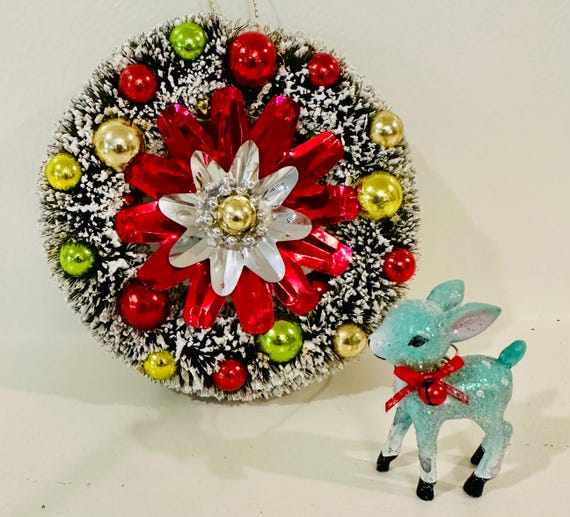 Vintage Rhinestone Bib Necklace, Teal Blue Jade G… - image 14