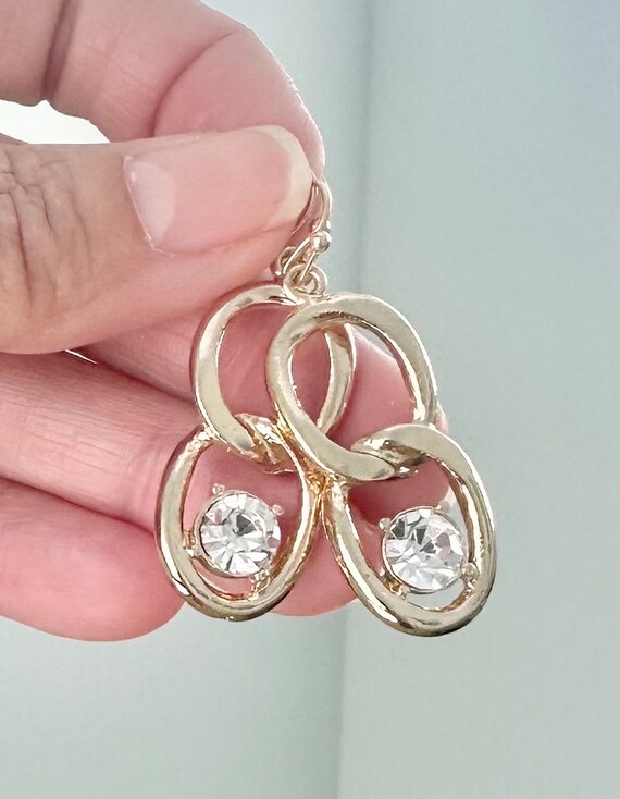 Vintage Rhinestone Bib Necklace, Teal Blue Jade G… - image 5