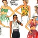 Vogue 1567, Sz 6-10/Bust 30.5-32.5". Front Tie Halter Top/Cowl Neck Halter Top/Bandeau/Sexy Deep V Neck Ruched Halter Top,80s Misses pattern