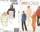 LOT OF 2 Ladies Athleisure wear Hooded Tops McCalls 9080 Sz4-14 Bust 30.5-36 quot Kwik Sew 2319 Med Bust 37-38.5 quot Pullover Windbreaker Jacket