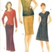 Vogue 9869, Sz 12/Bust 34, Hips 36". EASY 90s Vogue pattern: Ladies Long Midi Skirt & Knee length skirt and Cap Sleeve Bias Aline Dress/Top