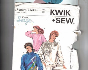 Kwik Sew 1631/1487, LOT of 2UC Kwik Sew Misses/Ladies Sweatshirt patterns. Get FREE Shipping at checkout when you spend 35dollars or more