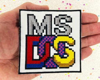 3.5" Vintage Desktop Computers MS DOS DIY Sew on Iron On Patch Nostalgic Gifts