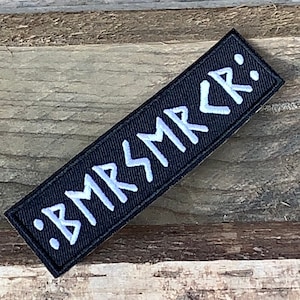 4" Viking Berserker Warrior Futhark Runes Iron On Patch