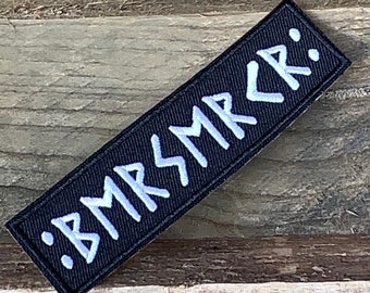 4" Viking Berserker Warrior Futhark Runes Iron On Patch