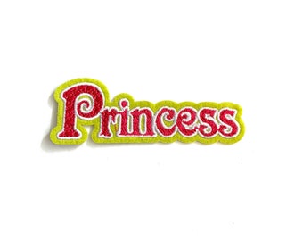 3.9" Pink and Green Princess Iron On Patch