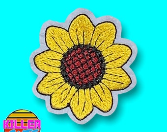 2" Hippie Yellow Tiny Sunflower Iron On Patch