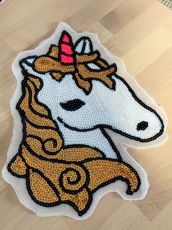 Sequin Patches, Iron on Patch, Girls, Sparkle, Hearts, Love, Unicorn