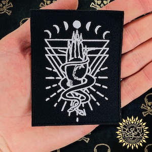 3.5&quot; Snake Charmer Witch Goddess Talisman Iron On Patch Diy Embroidered Applique Mystical Gift