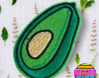 2.5" Ripe Avocado Half Iron On Patch