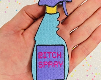 2.8" Bitch Repellent Iron On Patch Diy Embroidered Patch Applique Funny Gift