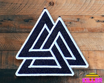 2.7" Valknut Viking Symbol Iron On Patch