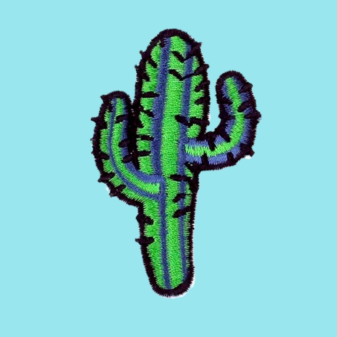 3 Green Cactus Iron on Patch Etsy