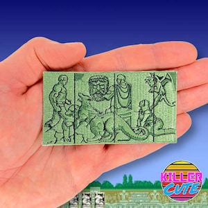 3.6&quot; Ancient Greece Retro Game Iron On Patch Diy Embroidered Patch Applique 80s Nostalgic Gamer Gift