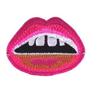 2.6&quot; Sexy Pink Lips Sequin Sew On Patch