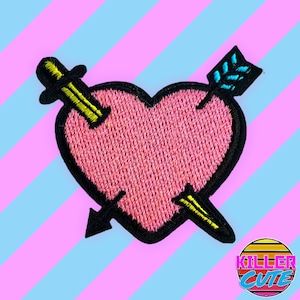 2.4&quot; Sword and Arrow in Heart Iron On Patch