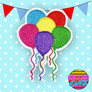 3.4&quot; Rainbow Balloons Iron On Patch