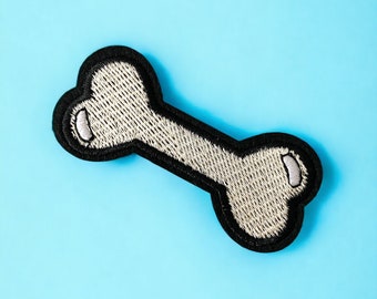 Dog Bone Iron On Patch - Applique (3 x 6.3 cm)