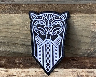 4" Viking Berserker Warrior RuneWolf Iron On Patch