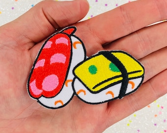 3.4" Nigiri And Tamago Egg Sushi Iron On Patch