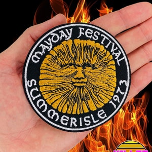 3.4&quot; Summerisle 1973 Sun God Folk Horror Iron On Patch Diy Embroidered Patch Applique