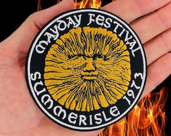 3.4" Summerisle 1973 Sun God Folk Horror Iron On Patch Diy Embroidered Patch Applique