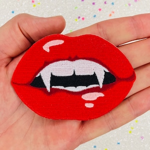3.4&quot; Vampire Lips Iron On Patch