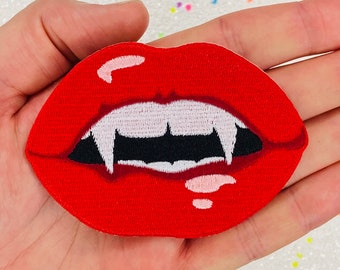 3.4&quot; Vampire Lips Iron On Patch