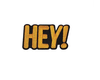 3.4" Comic Hey! Word Iron On Patch