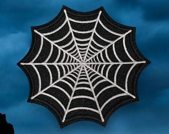 3.5"  Spider Web Gothic Rockabilly Iron On Patch