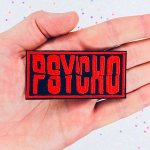 3 &quot;Psycho Horror Aufnäher DIY gestickter Aufnäher Applikation Goth Geschenk