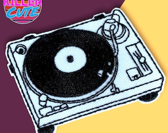 2.6" DJ Turntable Record Player Iron On Patch