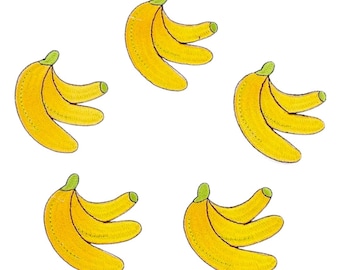 2.9” Banana Bunch Iron On Patch