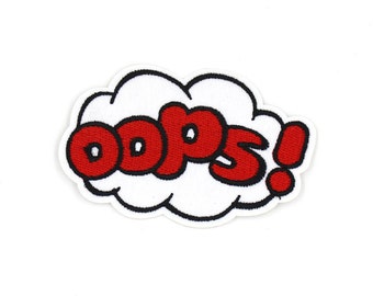 3.3" Comic Oops! Bubble Iron On Patch