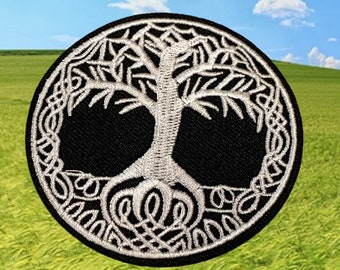 2.8" Celtic Tree Of Life Iron On Patch Embroidery Applique