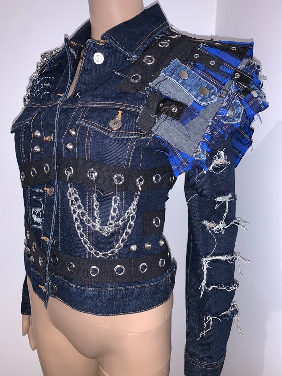 Punk Couture Studded Denim Jeans Jacket 