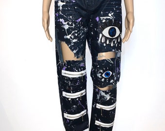 White Splatter Jeans | Etsy Australia