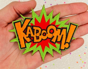 4.2" Comic Kaboom! Action Bubble Iron On Patch